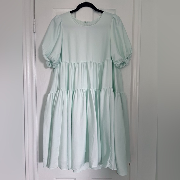 COS puff sleeves tiered dress - Picture 1 of 7